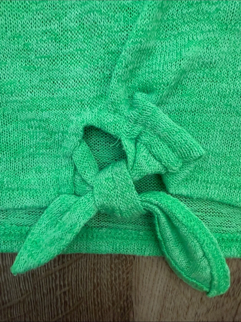 Justice Girls' Green Lace Yoke Tie-Front Top